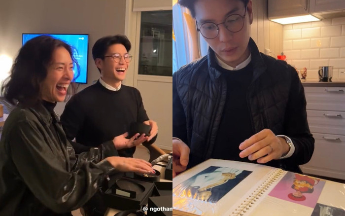 Ngô Thanh Vân về thăm gia đình bố nuôi, Huy Trần bối rối khi nhìn ảnh cũ của vợ Ảnh 2