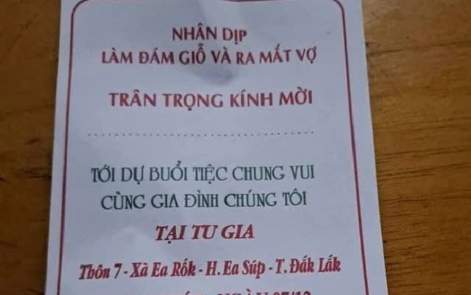 Xôn xao tấm thiệp mời khách tham dự 'đám giỗ và ra mắt vợ' của cụ ông 81 tuổi Ảnh 2