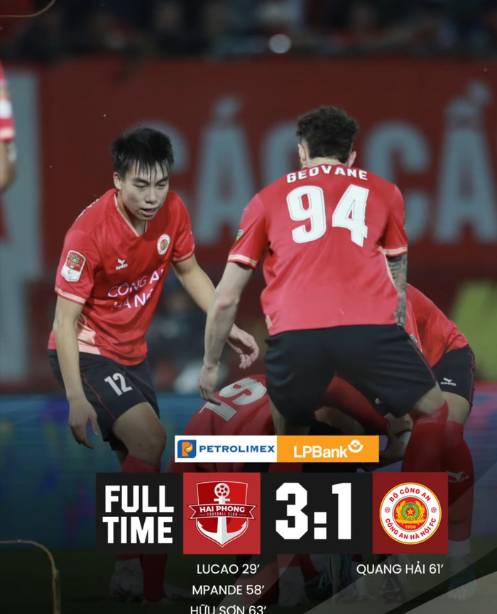 CLB CAHN của HLV Gong Oh Kyun đã thua 1-3 trước chủ nhà Hải Phòng. Ảnh: CAHN FC