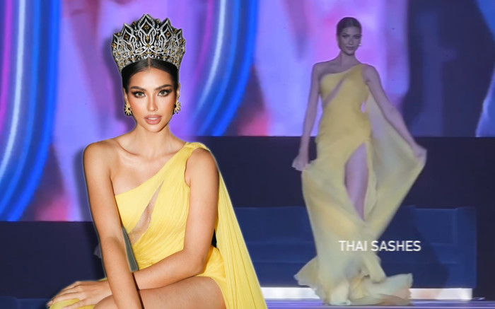 Chị đẹp Thái Lan gặp sự cố 'ngượng chín mặt' khi thả dáng catwalk trên sân khấu Ảnh 2