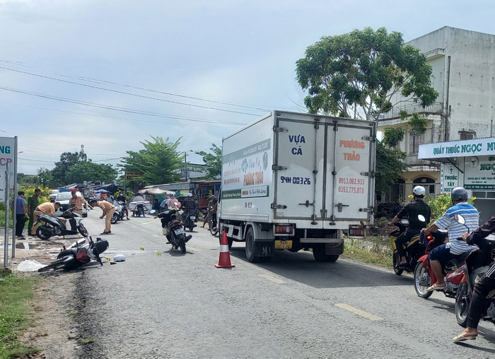 Hiện trường vụ tai nạn giao thông khiến 1 nạn nhân tử vong. Ảnh: CAND