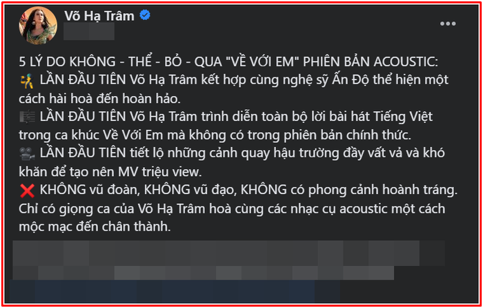 Sau thành công của 'Về với em', Võ Hạ Trâm tiết lộ sẽ không tiếp tục hát tiếng Ấn Độ Ảnh 4