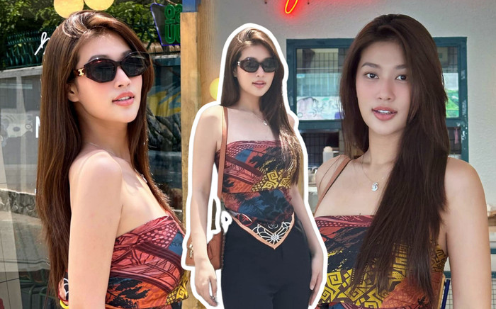 Thiên Ân hô biến 'khăn thành áo' thời thượng, outfit đơn giản nhưng cực hợp với ngày Hè Ảnh 2