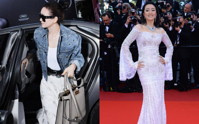 Củng Lợi ngày đầu tới Cannes: Diện váy maxi kết hợp áo denim, nhan sắc tuổi 58 làm lu mờ tất cả Ảnh 2