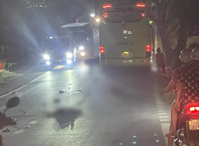 Hiện trường vụ tai nạn khiến 3 em học sinh tử vong. Ảnh: TTO