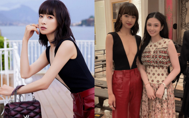 Tống Thiến khoe nhan sắc nóng bỏng với áo khoét sâu tận rốn, hở cả chân ngực tại LV Cruise 2024 Ảnh 2