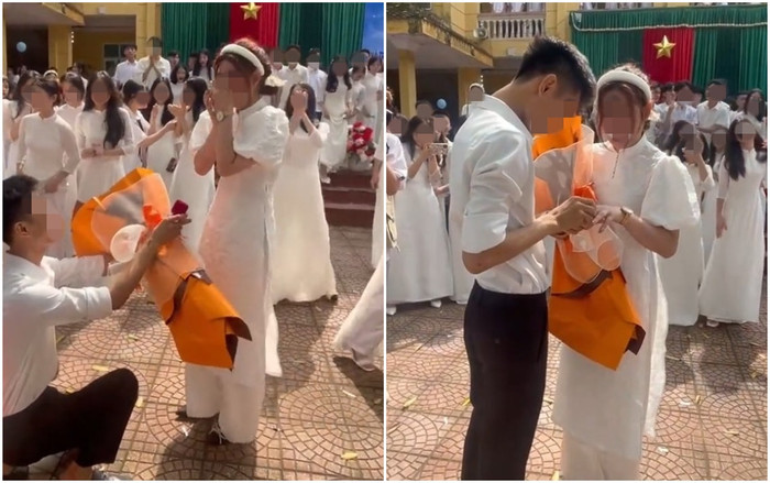  Nữ sinh được cầu hôn tại lễ tốt nghiệp cấp 3 trong khuôn viên trường, Hiệu trưởng nói gì? Ảnh 1