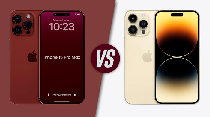 iPhone 15 Pro Max có thiết kế không khác nhiều so với iPhone 14 Pro Max: Ảnh: concept iPhone 15 Pro Max và iPhone 14 Pro Max.
