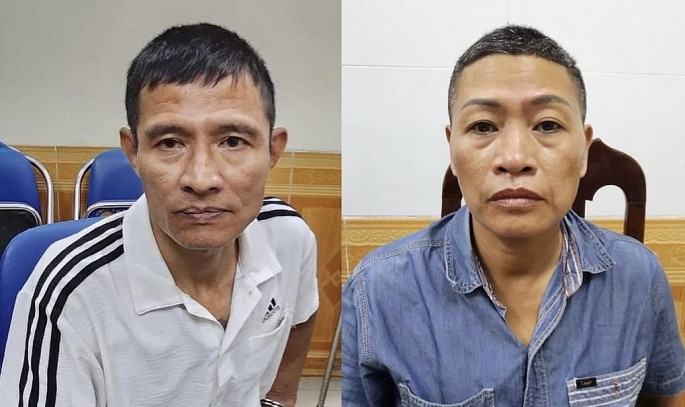 Đối tượng Thái Sơn Thanh (trái) và Nguyễn Thị Hồng Minh (phải)