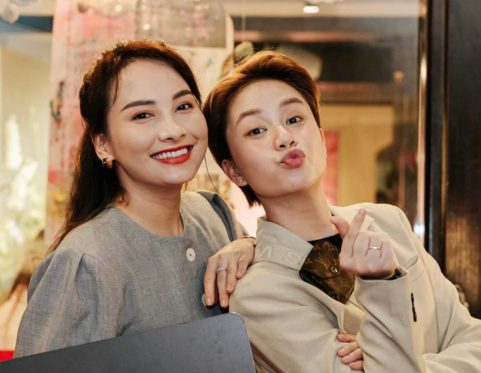 Bảo Thanh - Bảo Hân thân thiết.