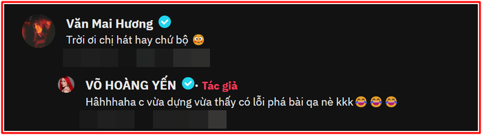 Võ Hoàng Yến lên tiếng xin lỗi Văn Mai Hương vì lỡ... phá hit, 'chính chủ' để lại bình luận gây chú ý Ảnh 3