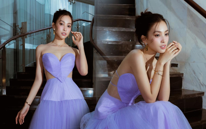 Trần Tiểu Vy rửa mắt fan với layout tím mộng tím mơ: Vẻ đẹp ngàn năm có một cũng không ngoa Ảnh 2