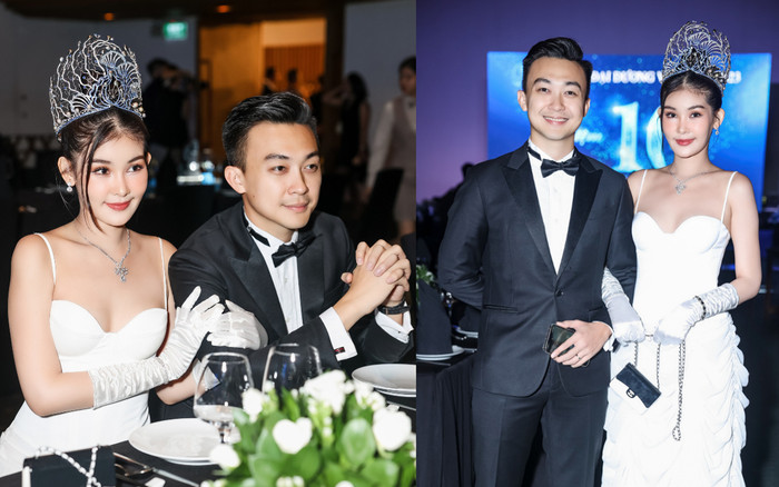 Lê Âu Ngân Anh cười tít mắt, sánh đôi cùng ông xã điển trai khiến fan nữ trầm trồ ganh tị Ảnh 2