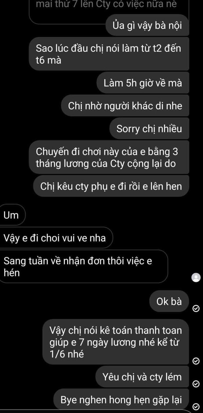 Nữ nhân viên 2K1 bị sa thải vì từ chối lên công ty sửa báo cáo vào ngày thứ 7 Ảnh 3