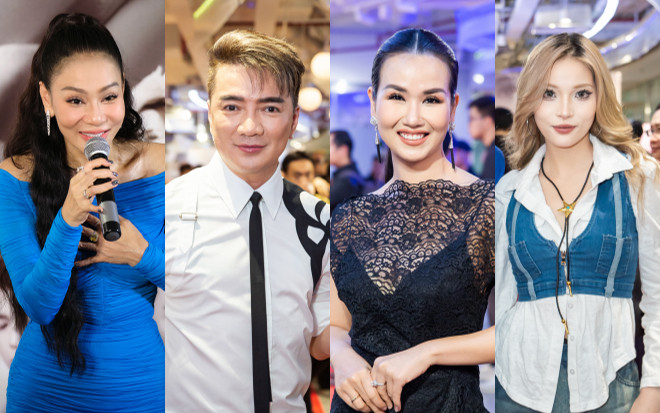 Thảm đỏ quy tụ rừng sao Vbiz: Mr Đàm đến chúc mừng Thu Minh, bạn gái Quang Đăng lần đầu lộ diện Ảnh 2