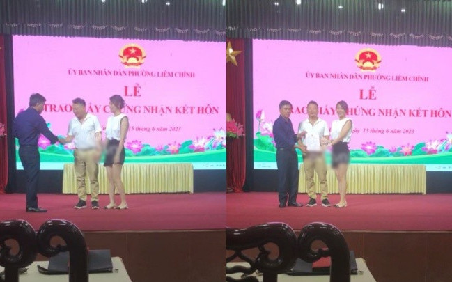 Shark Bình và Phương Oanh đăng ký kết hôn: Chính quyền nói gì về tấm bảng 'hồng hồng, tuyết tuyết' Ảnh 2