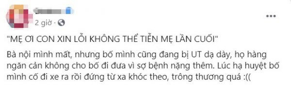 Chuyện người đàn ông chỉ dám đứng khóc, lặng nhìn đám tang mẹ từ xa vì bị ung thư: Bác sĩ giải thích rõ Ảnh 1