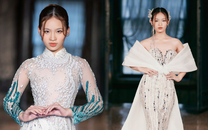 'Nàng thơ nhí' Bảo Hà ghi dấu ấn sàn diễn quốc tế khi diện áo dài thướt tha Ảnh 2