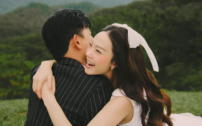 Minh Hằng tung ảnh nét căng cận nhan sắc cô dâu, 'khóa môi' chồng doanh nhân cực ngọt Ảnh 2