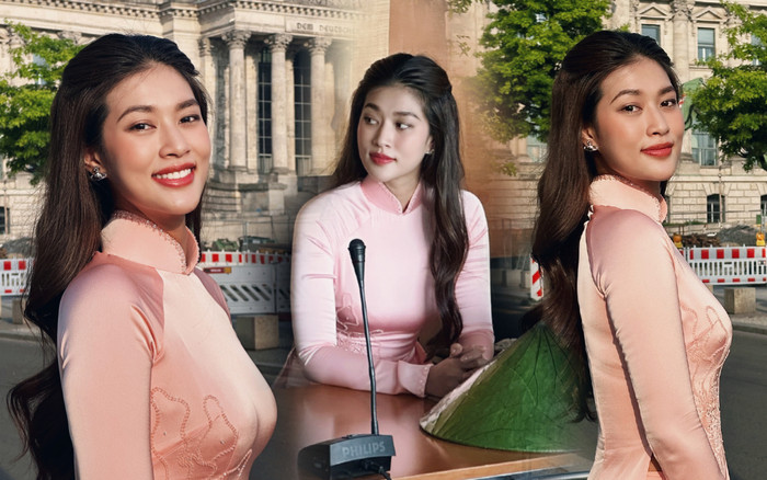 Hoa hậu Thiên Ân diện áo dài nền nã, mang văn hóa Việt đến quốc tế: Chiếm trọn 10 điểm tinh tế Ảnh 2