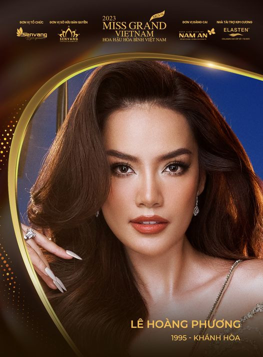 Hình ảnh Lê Hoàng Phương được đăng tải trên trang chủ của Miss Grand Vietnam - Hoa hậu Hòa bình Việt Nam 2023