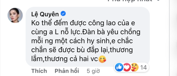 Bình luận của ca sĩ Lệ Quyên.