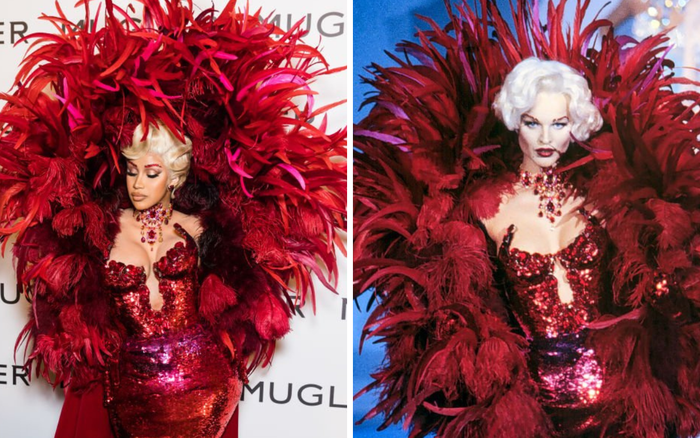 Cardi B mặc váy Thierry Mugler năm 1995 đến tuần lễ thời trang năm 2021.