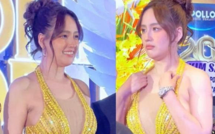 Trước đó, Mai Phương Thuý cũng 'phát tướng' trông thấy qua camera thường. (Ảnh chụp màn hình)