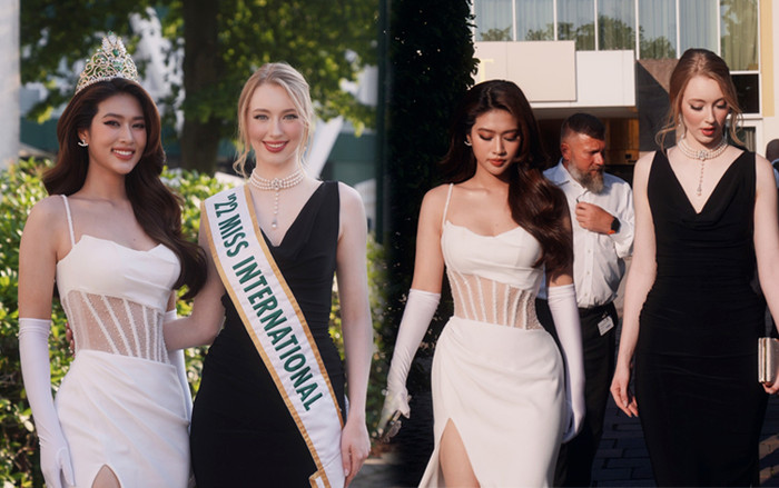 Hoa hậu Quốc tế 2022 tỏa sáng bên Thiên Ân: Không đội vương miện, 'búp bê sống' vẫn khí chất ngời ngời Ảnh 2