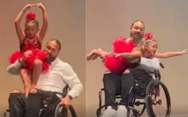 Khoảnh khắc người cha ngồi xe lăn khiêu vũ cùng con gái nhỏ khiến hàng triệu người bật khóc Ảnh 2