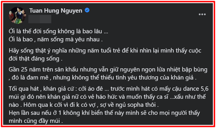  Chạy show ca hát, Tuấn Hưng không dám cởi áo trước mặt khán giả nữ vì 'sợ'... ngủ sofa Ảnh 2