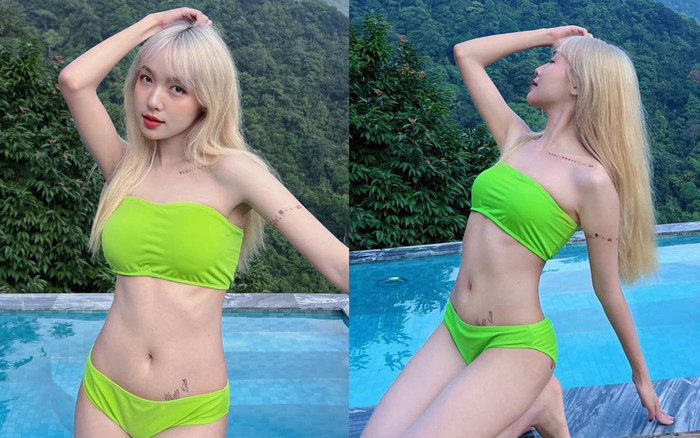 TikToker Chu Tiểu Han thoát mác 'gái ngoan', bất ngờ lột xác diện bikini khoe body gợi cảm Ảnh 2