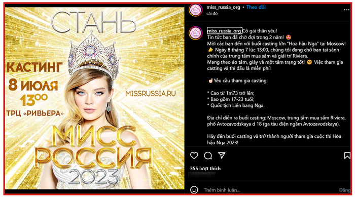  Miss Russia 2023 gây tranh cãi khi 'tung' tiêu chí khắt khe: Gò bó, hạn chế thu hút thí sinh? Ảnh 1
