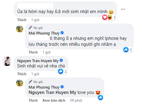 Mai Phương Thúy vui vẻ tiếp nhận những lời chúc sinh nhật dù không chưa đến ngày bước sang tuổi mới