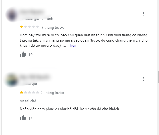 Trước đây dù chưa xảy ra sự việc trên, quán này đã bị rất nhiều đánh giá 1 sao bày tỏ bức xúc về thái độ phục vụ của cửa hàng.