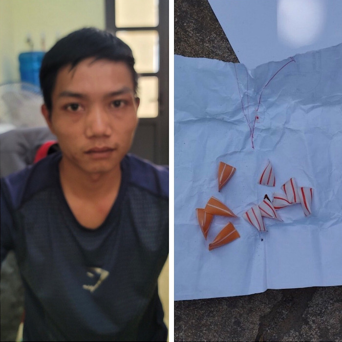 Đối tượng Hà Văn Lực và tang vật thu giữ được. (Ảnh: CABG).