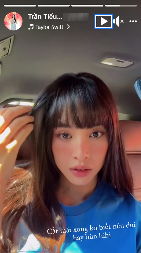 Tiểu Vy khoe tóc mái mới khiến dân tình 'rung rinh'.