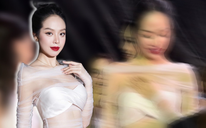 Diện đồ hở sâu, hoa hậu Thanh Thủy bối rối vì sợ hớ hênh trước đám đông Ảnh 2