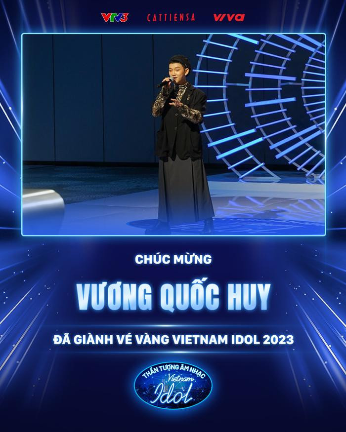Vương Quốc Huy là một trong những chủ nhân của tấm vé vàng trong tập 1 Vietnam Idol 2023.