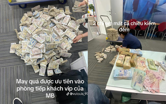 Ngoài những cọc tiền có mệnh giá lớn như 200 ngàn đồng, 500 ngàn đồng,... còn có rất nhiều cọc tiền giá trị nhỏ khác như: 1.000 đồng, 2.000 đồng,...  