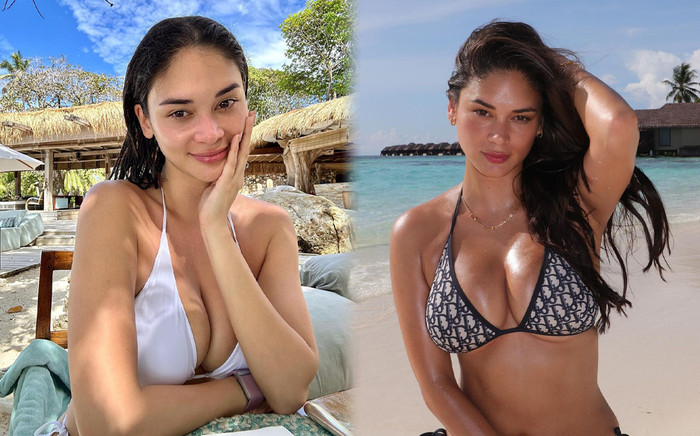 Hoa hậu Hoàn vũ 2015 mê diện bikini o ép 'núi đôi' cỡ đại Ảnh 2