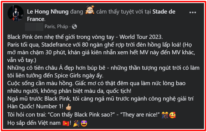 Nguyên văn bài đăng của Hồng Nhung 