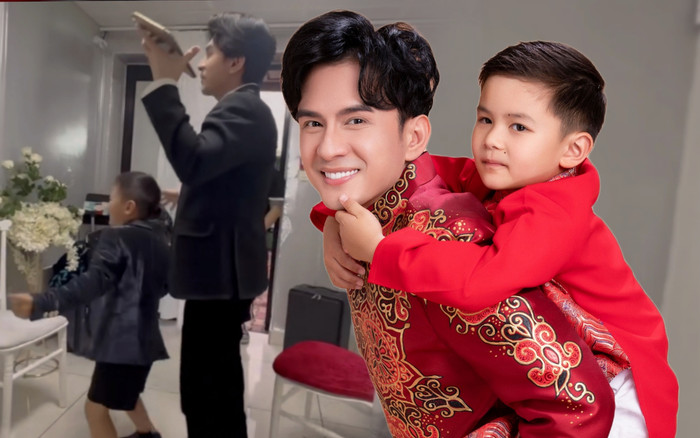 Con trai Đan Trường nhảy múa cực điệu nghệ khi thấy bố ôn bài trong hậu trường Ảnh 2