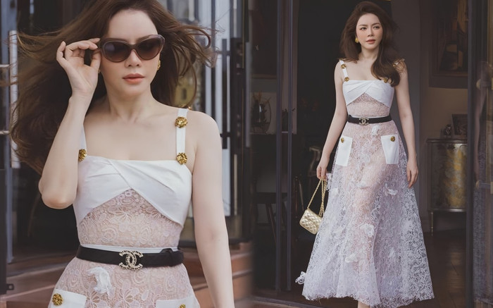 Lý Nhã Kỳ khoe trọn dáng vóc tuổi 41 với váy ren mỏng tang khiến fan 'đỏ mắt' Ảnh 2