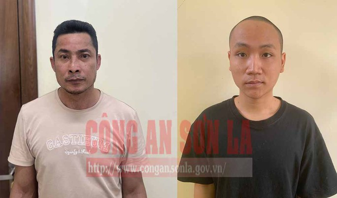 2 đối tượng tại cơ quan công an. (Anh: Công an Sơn La) 