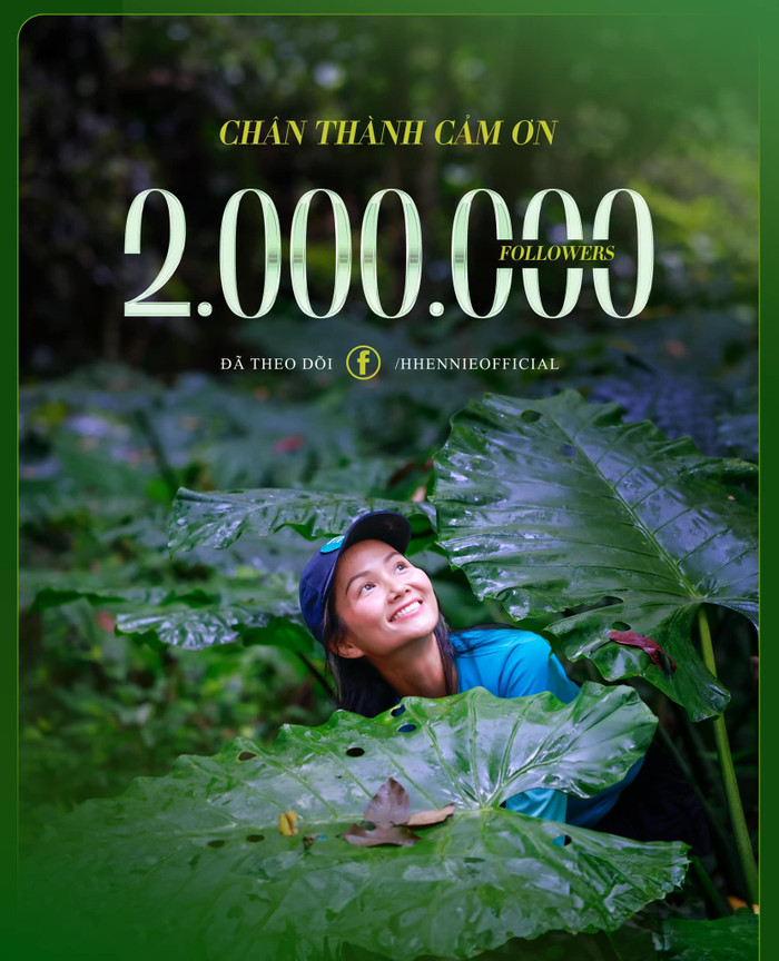 H'Hen Niê gửi lời cảm ơn đến người hâm mộ sau khi đạt cột mốc 2 triệu followers trên fanpage 