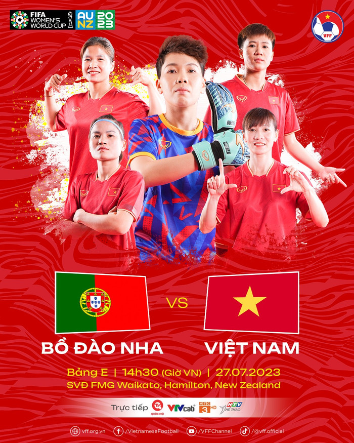 Tuyển nữ Việt Nam và Bồ Đào Nha cùng có lần đầu dự World Cup và hai đội gặp nhau được xem là cơ hội để viết lịch sử. Ảnh: VFF