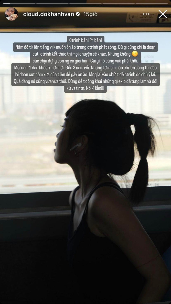 Hiện tại Khánh Vân vẫn để story được cho là 'dằn mặt' ai đó ở trên trang cá nhân