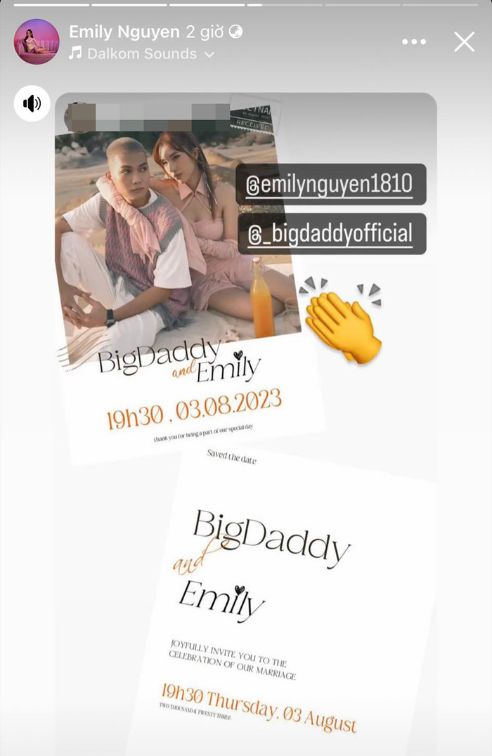Nhiều bạn bè cũng nhận được thiệp mời từ BigDaddy và Emily.