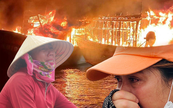 Những giọt nước mắt rơi mãi trước hiện trường 5 tàu cá cả chục tỷ đồng cháy rụi Ảnh 2